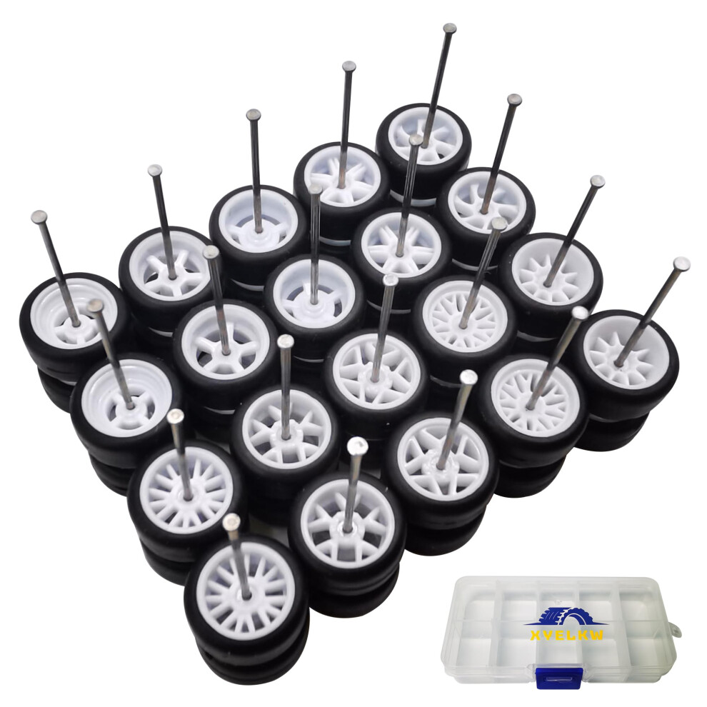 1/64 Wheels And Tires Set, 10-Pack 1 64 Scale Wheels With 10 For 1/64 Diecast Cars Upgraded And Modified Rubber Tires(Diameter 0.43In/11Mm) (White) White 792522527669