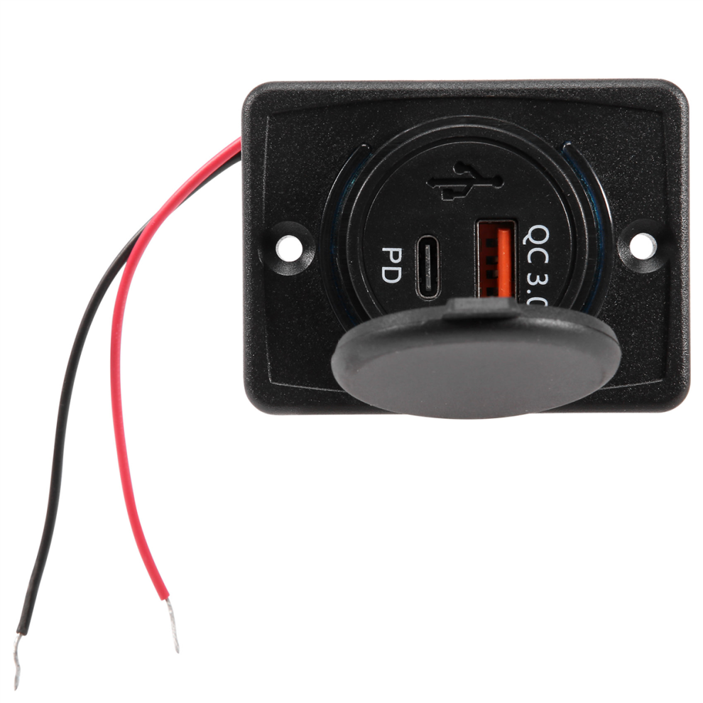 Car Charger Socket 18W And Qc 3.0 Usb For Car Boat Marine Rv Mobile 4851839584669