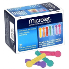 Microlet Ascensia colored lancets, 25 pieces