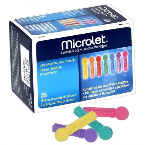 Microlet Ascensia colored lancets, 25 pieces
