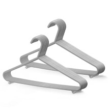 KEPLIN Adult Strong Plastic Clothes Hangers 25 Pack, Grey