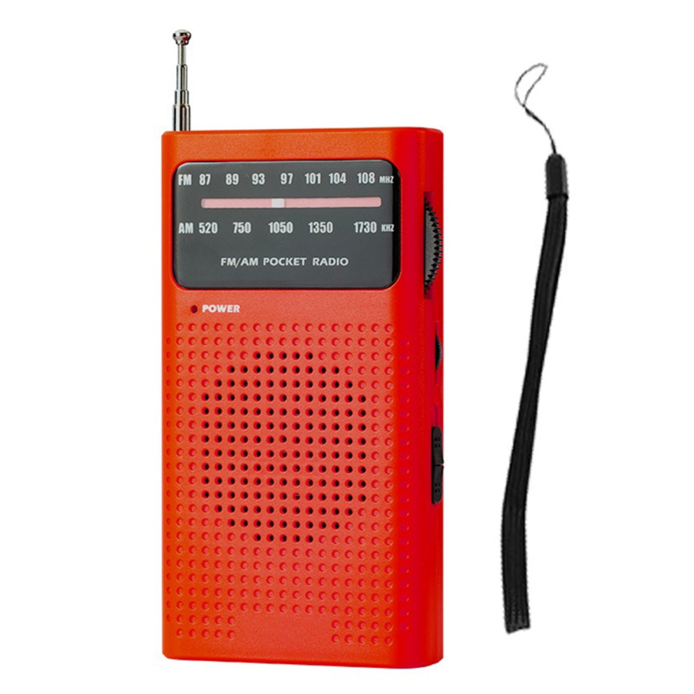 Full-Band Small Portable Radio Mini Am Fm Pointer Pocket Radio Red 4852580905338