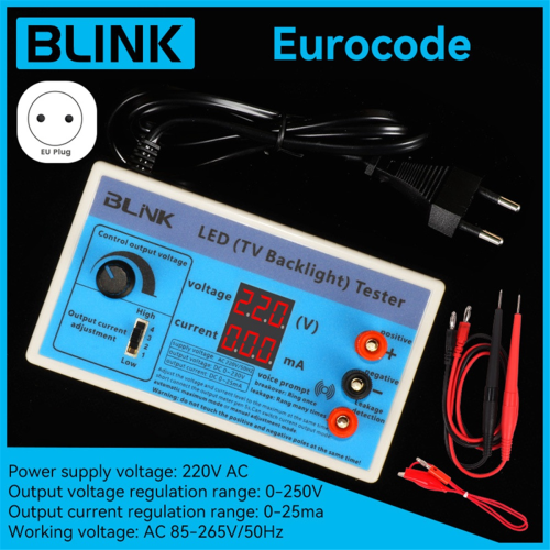 TV Backlight Tester Meter 0-230V Output Multipurpose EU Plug 1