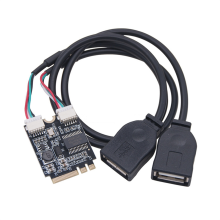 M.2 till USB-riserkort 480 Mbit/s M.2 KEY A+E till USB 2.0 med dubbla portar