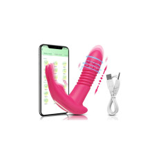 (CD29-APP-RD) Bluetooth stotende vibrator voor vrouwen APP roterende telescopische dildo afstandsbediening G-spotmassage clitorisstimulator S