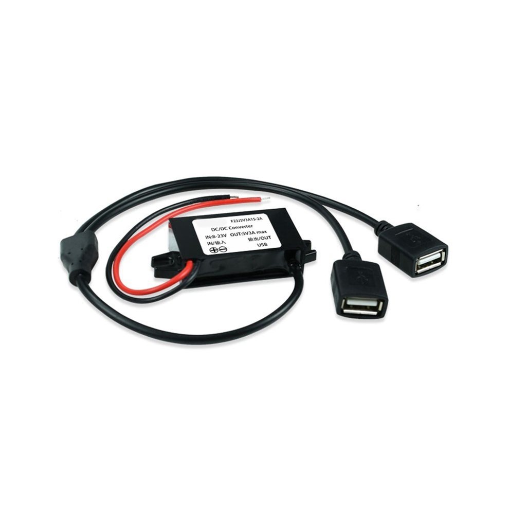 12V (8-23V) To 5V 3A Female Usb Car Power Converter Voltage Regulator 4852580926623