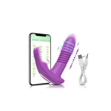 (CD29-APP-PU) Bluetooth stotende vibrator voor vrouwen APP roterende telescopische dildo afstandsbediening G-spotmassage clitorisstimulator S
