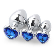 (Blue-3 Set) 3 stuks/set anale sieraden hart metalen anale plug seksspeeltjes vrouwen