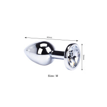 (Wit-M) Metalen anale speeltjes vibrator vrouwen volwassen seks buttplug roestvrij staal anale plug