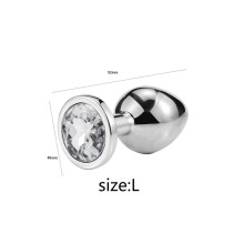(Wit-L) Metalen anale speeltjes vibrator vrouwen volwassen seks buttplug roestvrij staal anale plug