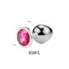 (Rose Red-L) Metalen anale speeltjes vibrator vrouwen volwassen seks buttplug roestvrij staal anale plug