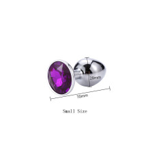 (Paars-S) Metalen anale speeltjes vibrator vrouwen volwassen seks buttplug roestvrij staal anale plug