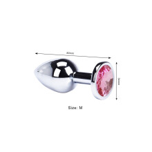 (Roze-M) Metalen anale speeltjes vibrator vrouwen volwassen seks buttplug roestvrij staal anale plug