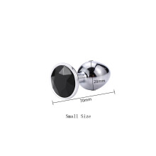 (Zwart-S) Metalen anale speeltjes vibrator vrouwen volwassen seks buttplug roestvrij staal anale plug