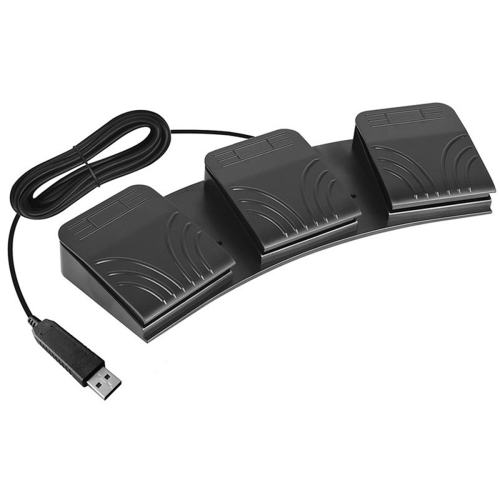 Pedal de pie USB para PC, interruptor de pie triple, pedal para teclado de PC 2