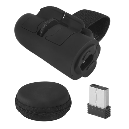 Mini 2,4G Wireless Finger Ring Maus Ergonomische Handheld (Schwarz)
