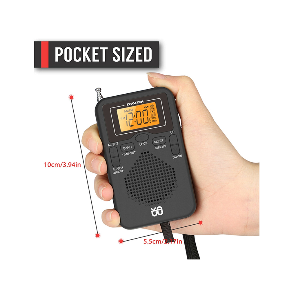 Radio Tascabile Con Sveglia Digitale Con Schermo Lcd Am Fm E Meteo-image