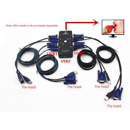 Πληκτρολόγιο οθόνης USB 2.0 KVM Switch Box 2