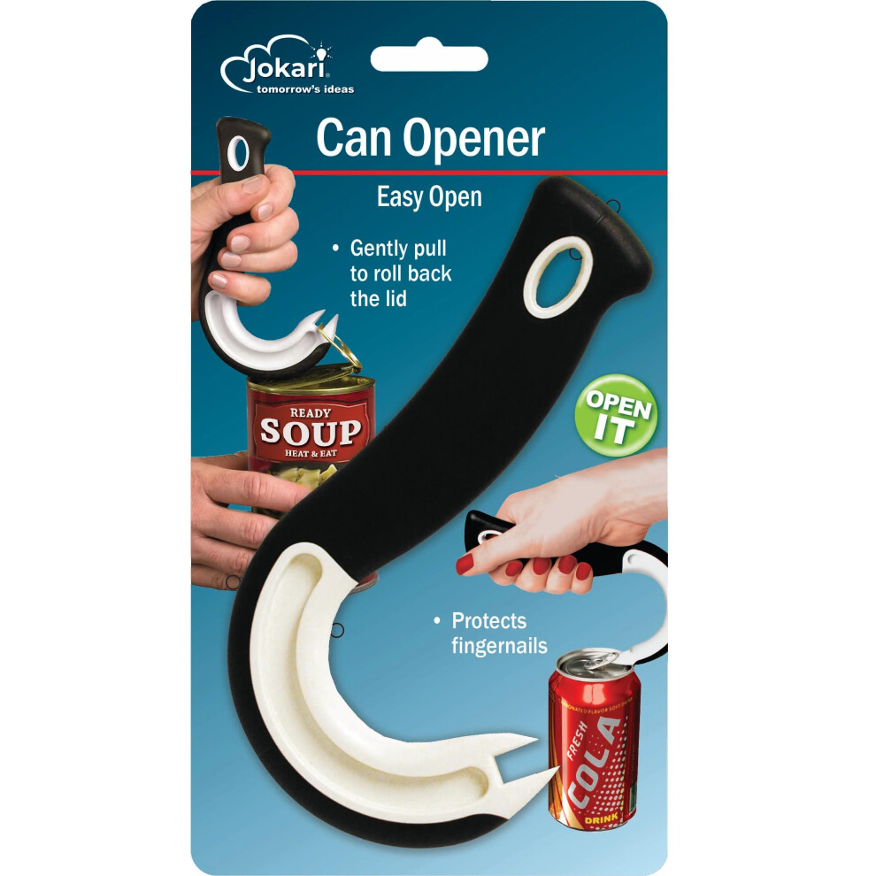 Jokari Easy Open Ring Pull Can Opener 1 Pack. Durable Non Slip Rubber Grip Ma