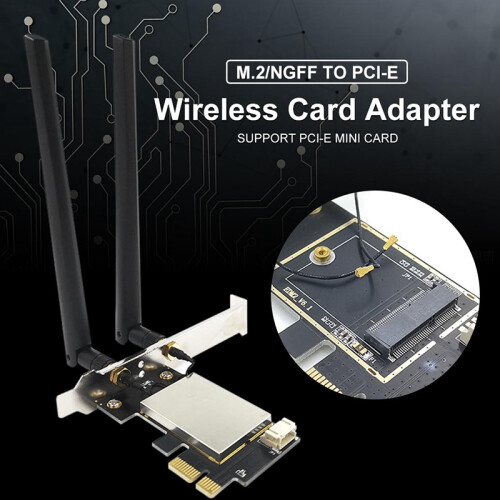 PCIE WiFi Card Adapter Bluetooth for PC Desktop Wi-Fi Antenna M.2 2