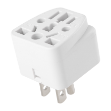 US-plugadapter från EU/UK/AU till USA (Typ B), laddare/omvandlare vit