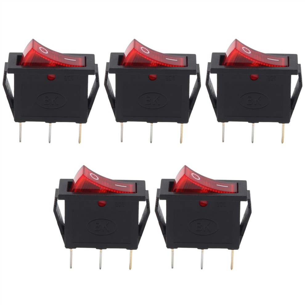 Ac 16A/250V 20A/125V Illuminated Spst Boat Rocker Switch X 5 Pcs 4852580956743