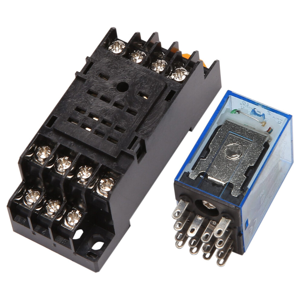 Hh54p Dc 12V 4Pdt 14 Pins Electromagnetic Power Relay Dyf14a Base 4852580953971