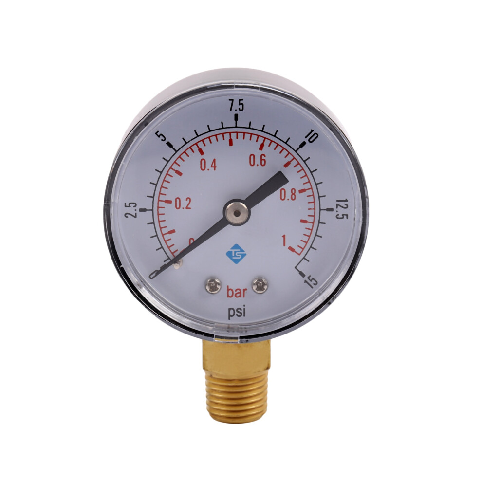 0~1Bar 50Mm Water Pressure Gauge Meter 1/4 Inch Npt Thread Manometer 4852580953926