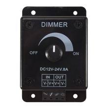 Μαύρος διακόπτης LED Dimmer DC 12V 24V 8A Driver Μονός ελεγκτής τροφοδοσίας