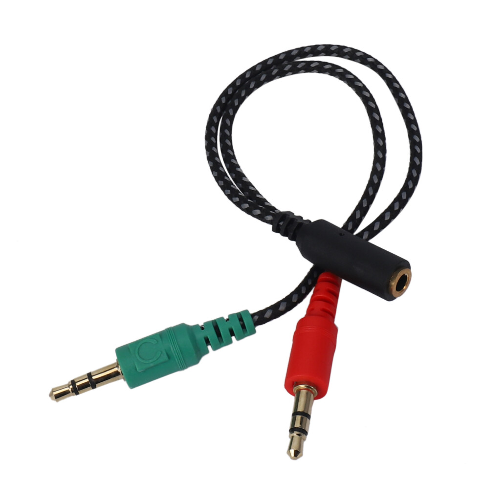 Bez Marki Women's Earphone Adapter For Pc Audio & Mic, 3.5Mm To Dual 3.5Mm Male