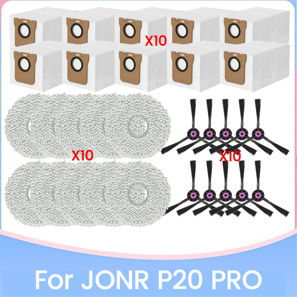 30 StÜCke FüR P20 Pro Roboter SeitenbüRste Mopptuch Staubbeutel-image