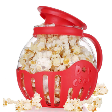 Minimáquina para hacer palomitas de maíz con tapa de silicona, segura, color rojo