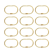 12 Pcs Open Shower Curtain Hook Rings Oval Hanging gold