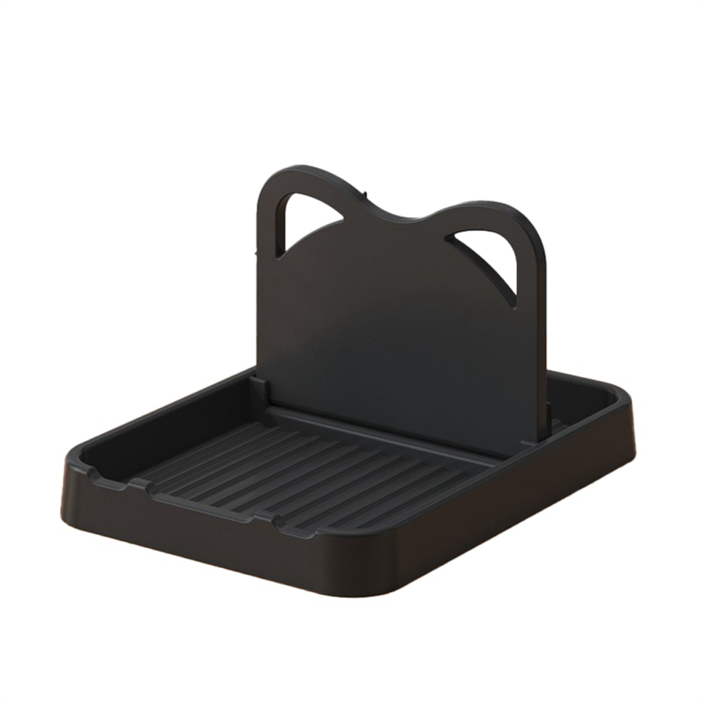 Repose-cuillère avec support pour couvercle, support pour cuillère pour comptoir de cuisine, noir