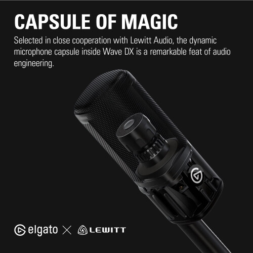 Elgato Wave DX - Dynamic XLR Microphone, Cardioid pattern, Noise Rejection, speech optimised for Podcasting, Streaming 2
