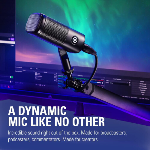 Elgato Wave DX - Dynamic XLR Microphone, Cardioid pattern, Noise Rejection, speech optimised for Podcasting, Streaming 1