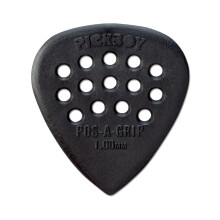 Pickboy PB37P100 Pos-A-Grip Gitarrenplektren, schwarzes Carbon/Nylon, 10 Plektren