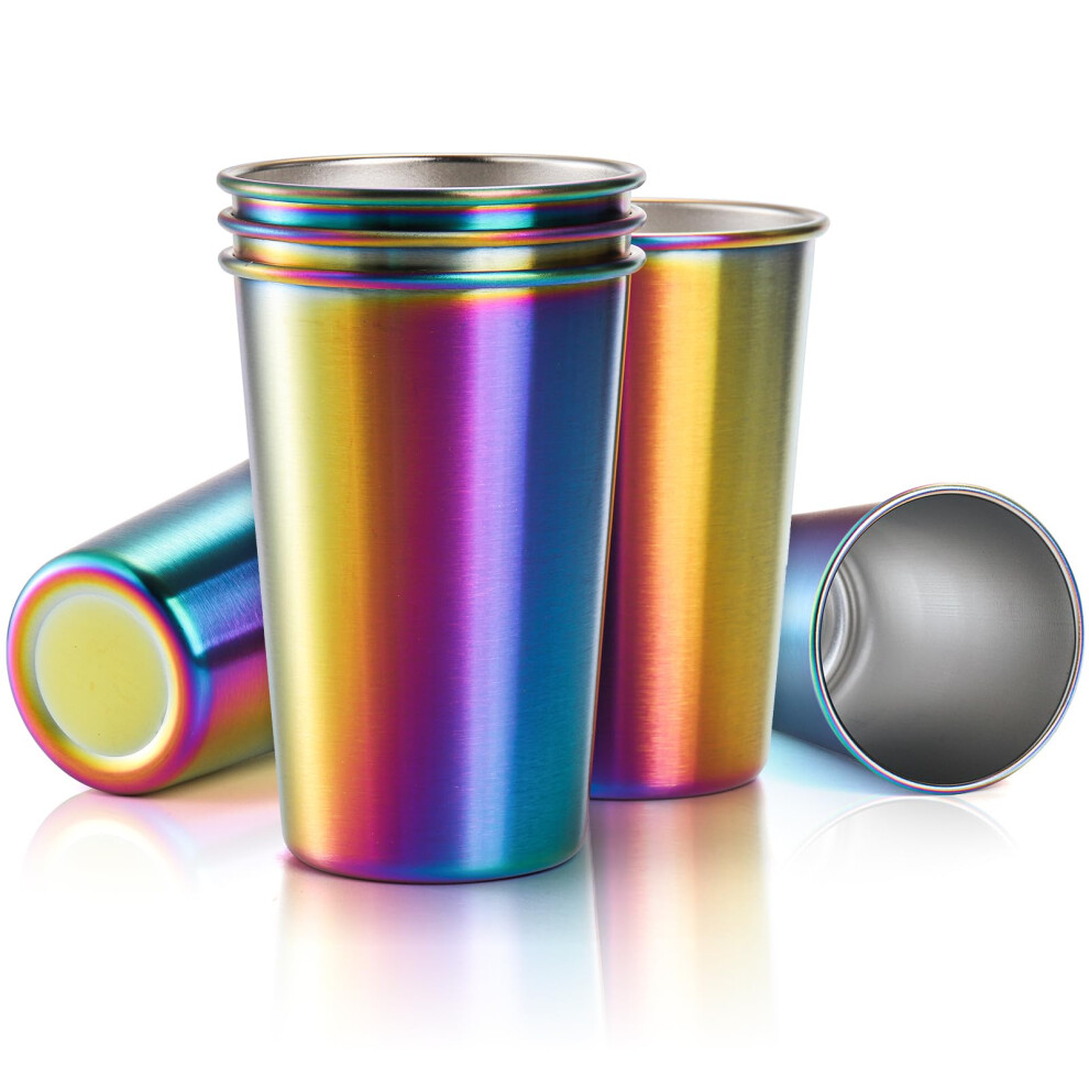 6 Pack Stainless Steel Pint Cups Unbreakable for Indoor Outdoor Use 16 oz