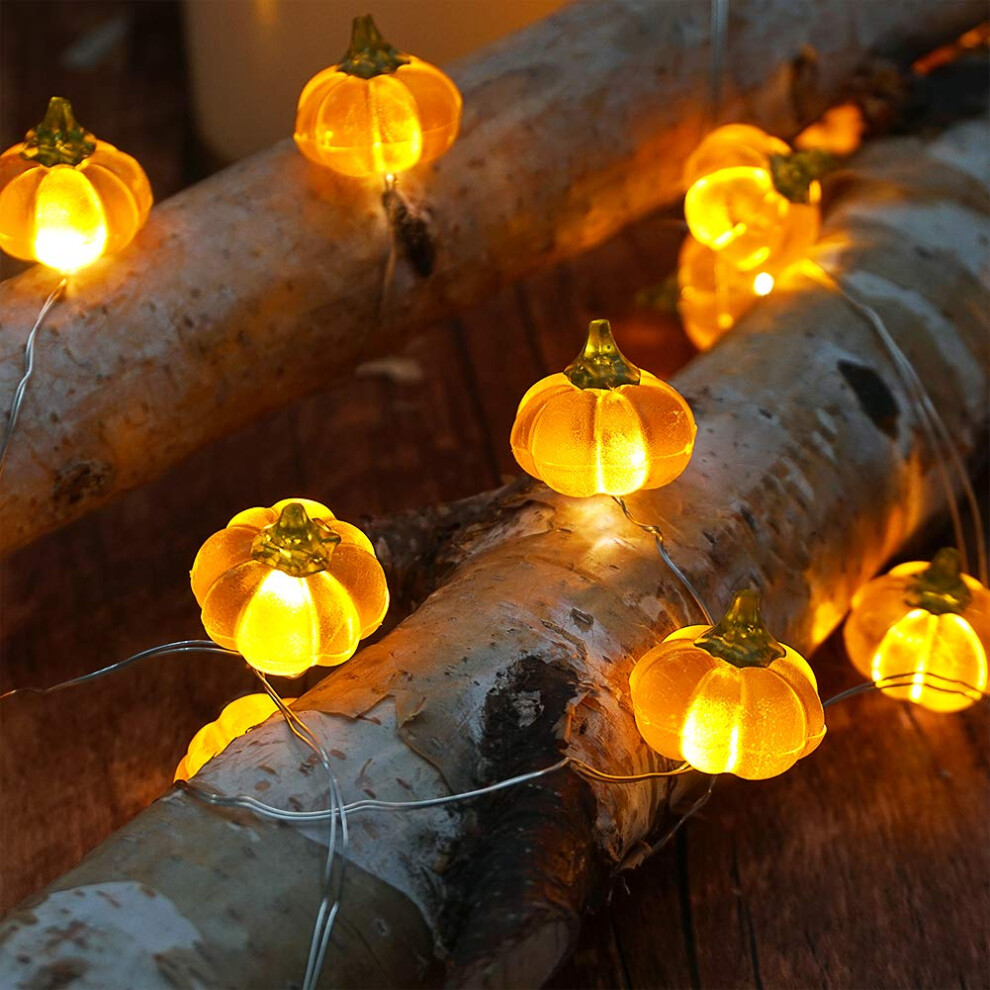 3D Jack-o-Lantern Lights for Halloween Party Indoor Fall Outdoor Harvest Thanksgiving Decorations 10ft