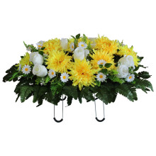 1 Set Artificial Teal Cemetery Flower Saddles for Cemetery Memorial Tomb Decoration One Size