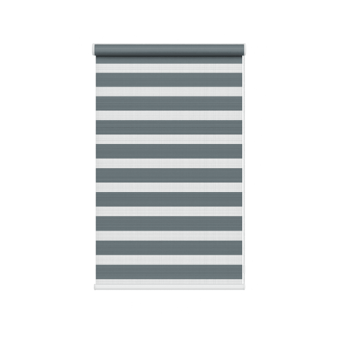 (75cm x 165cm, Grey) White Day & Night Zebra Roller Blind (165cm drop) - 45cm