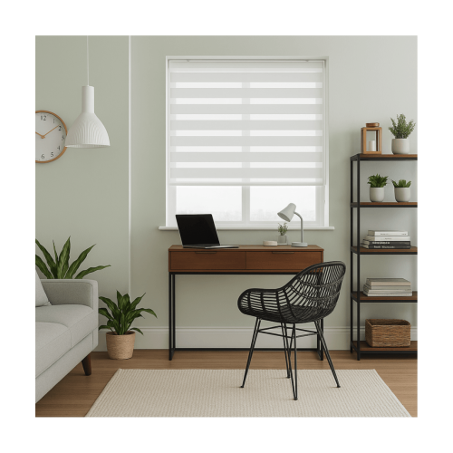 (75cm x 165cm, White) White Day & Night Zebra Roller Blind (165cm drop) - 45cm 1