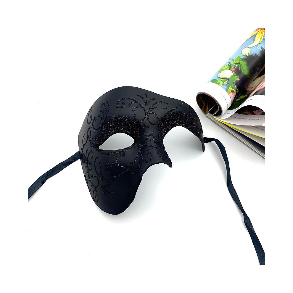 (Gold Pink Black) Male Halloween Masquerade Mask With Half Face Design For Party Adults Cosplay-image-OPC-PHQQXZ7-NEW