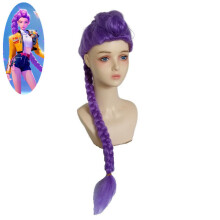 (Purple) Hunters Demon Kpop Cosplay Wig Long Straight Hair Temperature Fans Anime Silk