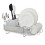KitchenAid KitchenAid Compact Satin Wire Rust Resistant Expandable Dish Rack with Angled Self Draining Drainboard with Removable Flatware Caddy 23.18-Inch Gr 4