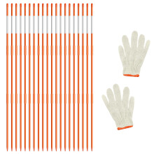 20 stuks opritmarkeringen 4ft oprit reflecterende palen oranje glasvezel sneeuwpalen met reflecterende tape voor gemakkelijke zichtbaarheid op