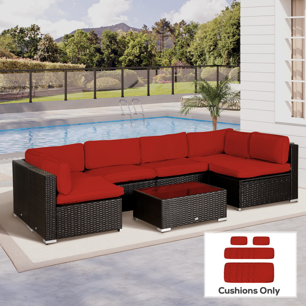 Outsunny Garden Rattan Sofa Set Polyester Cover Replacement No Cushion Red