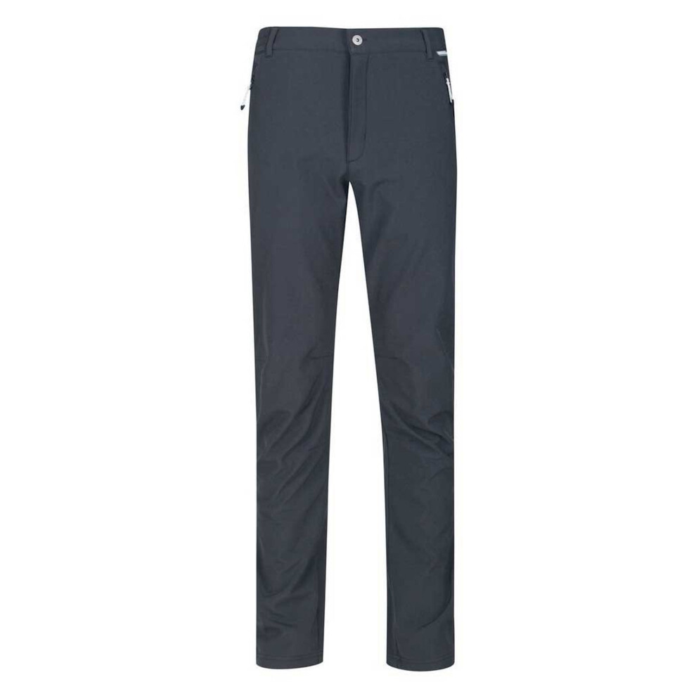 (34, Ash) Regatta Great Outdoors Mens Adventure Tech Geo II Wind Resistant Regular Leg Softshell Trousers