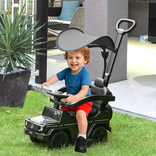 HOMCOM 3-in-1 Mercedes-Benz G350 Ride-On Walker/Slider for Kids 12-36m, Black 370-162BK