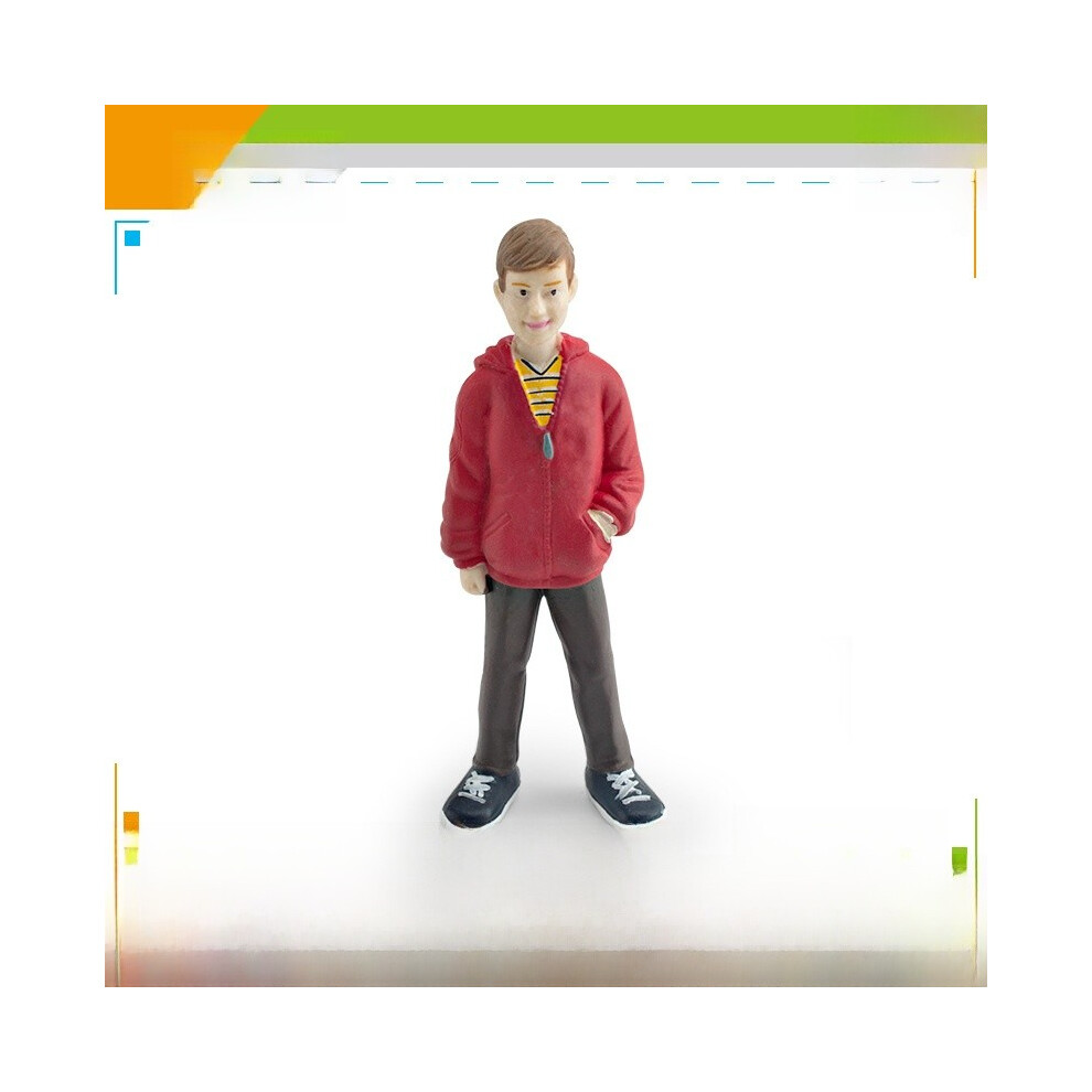 (Boy )Personnage familial blanc modèle pvc réaliste adulte et enfant pour déco maison